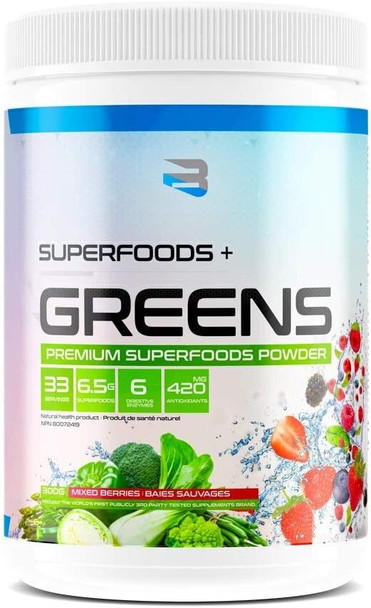 Believe Superfoods + Greens - Mixed Berries 300 gram