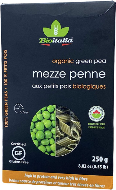 Bioitalia Green Pea Pasta - Mezze Penne 250 gram