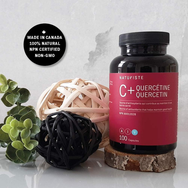 C+Quercetin- Support Immune System - Powerful antioxidant - 125mg of Quercetin - 180 Capsules
