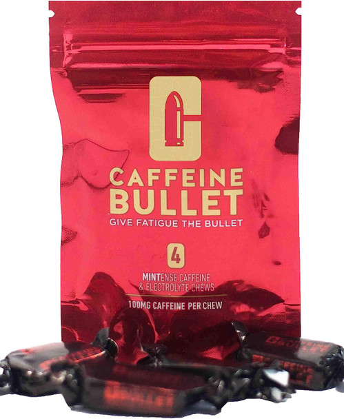 Caffeine Bullet 40 Mint Caffeine Gummies For Adults = 4000mg caffeine kick, faster than running gels & energy chews, mid race, cycling, gaming and endurance sports chewable energy boost