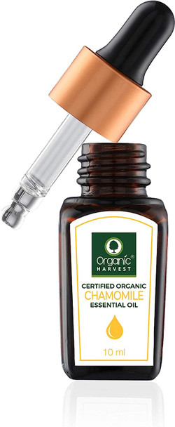 Chamomile Essential Oil USDA, OneCert, Certified Organic, 100% Pure, Undiluted, Therapeutic Grade, Excellent for Aromatherapy, 1/3 fl. Oz / 10 ml Organic Harvest