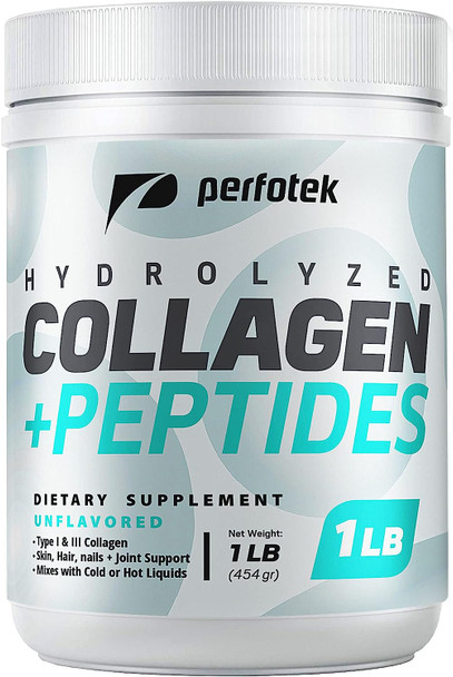 Collagen Powder Peptides Type 1 and 3 Easy to Mix High Absorption Unflavored 1lb