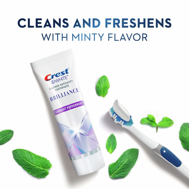 Crest 3D White Brilliance Peppermint Toothpaste 3 Pack of 85 ml