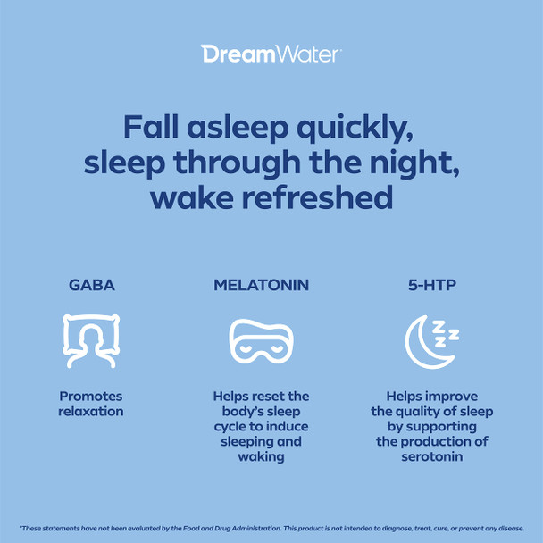 Dreamwater Sleep Aid Supplement Drink 2.5 oz Liquid Sleep Shots Snoozeberry 4-Count