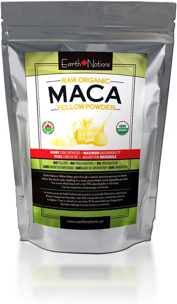 Earth Notions Organic Yellow Maca Powder | Root | Gelatinized | Non GMO | Non-irradiated | 500g