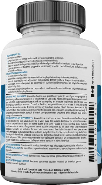 EBYSU L-Arginine Supplement  60 Pills  Amino Acid Capsules  Workout Supplement