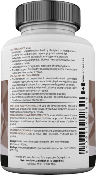 EBYSU White Kidney Bean Extract Supplement - Men and Women - 120 capsules