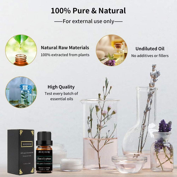 Eucalyptus Essential Oil, 100% Pure, 0.33 Fl Oz, Aromatherapy Eucalyptus Oil for Diffuser, Massage