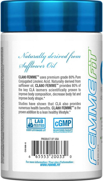 FEMME FIT - CLA80 Femme - Premium Grade Conjugated Linoleic Acid - 60 Count