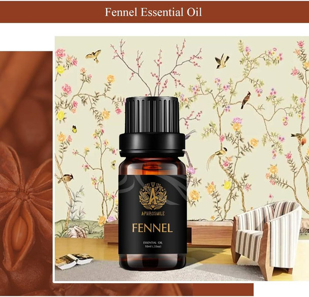 Fennel Aromatherapy Essential Oil, 100% Pure Fennel Scent Essential Oil for Diffusers, Humidifier, Therapeutic Grade Aromatherapy Fennel Scent Essential Oil Fragrance for Massage Home 0.33oz-10ml