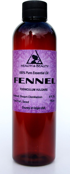 Fennel Essential Oil Organic Aromatherapy Therapeutic Grade 100% Pure Natural 4 oz, 118 ml