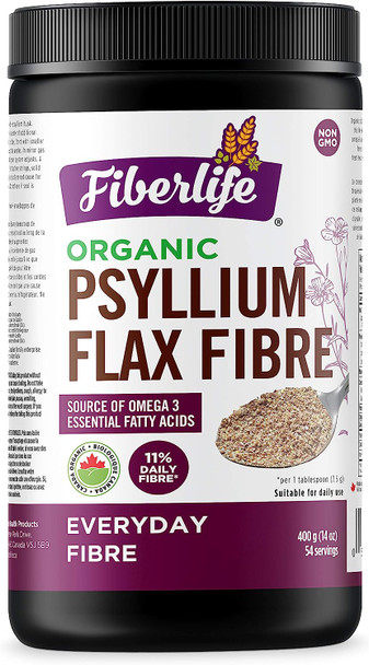 Fiberlife Organic Psyllium Flax Fiber, 400gm