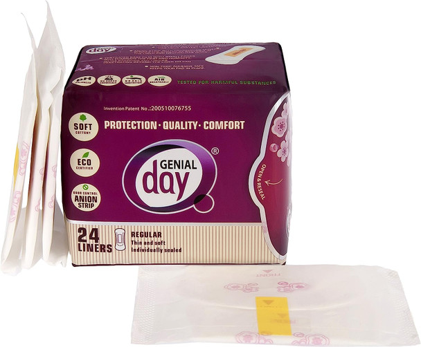 GENIAL DAY Feminine Liners withanion Strip 24 Piece, 0.02 Pound