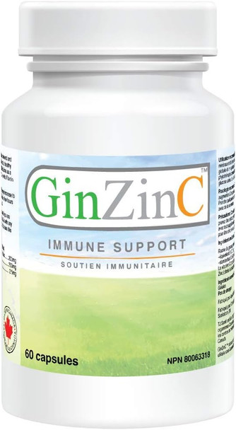 GinZinC Immune Support with Ginseng, Zinc and Vitamin C, 60 Capsules