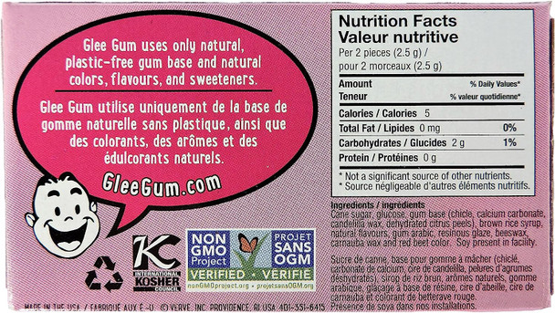 Glee Gum Bubblegum Natural Chewing Gum, 12 Count, Bubblegum, 240 Grams