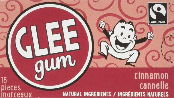 Glee Gum Cinnamon Natural Chewing Gum, 12 Count, Cinnamon, 12 Count