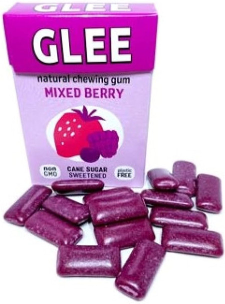 Glee Gum Mixed Berry Natural Chewing Gum, 12 Count