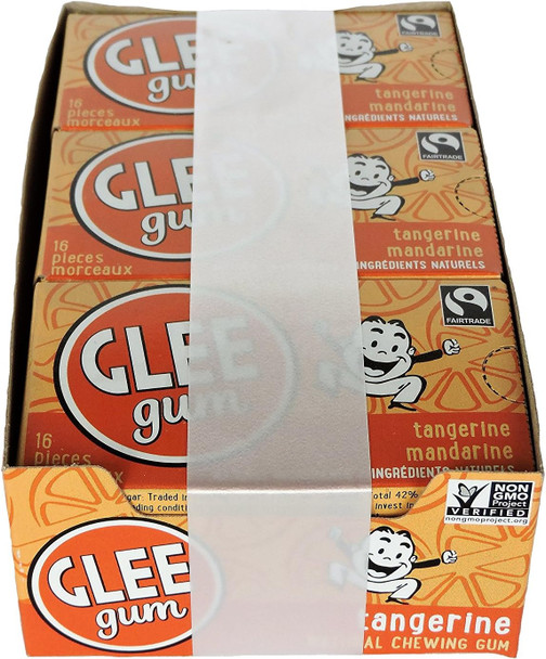 Glee Gum Tangerine Natural Chewing Gum, 12 X 20 Gram, Tangerine, 240 Grams