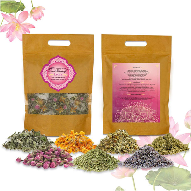 Handmade Yoni Seat, Cushion and Herbs (4 oz.) in a Luxury Package (8-16 steams - 8oz (230gr) Herbs, Gold)