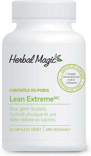 Herbal Magic Lean Extreme Weight Management for Fast Weight Loss with Green Tea Extract, 15% EGCG : 8.3% Caffeine Thermogenesis Ratio, Non-GMO, Vegetable Capsules