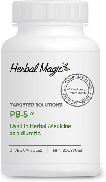 Herbal Magic Pb-5 Herbal Diuretic For Anti-Bloating, Water Retention, Constipation & Digestion, Vegetable Capsules Water Pills With Dandelion For Fast And Effective Weight Management