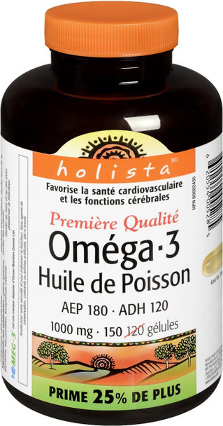 Holista Premium Omega-3 Fish Oil Softgels, 1000mg