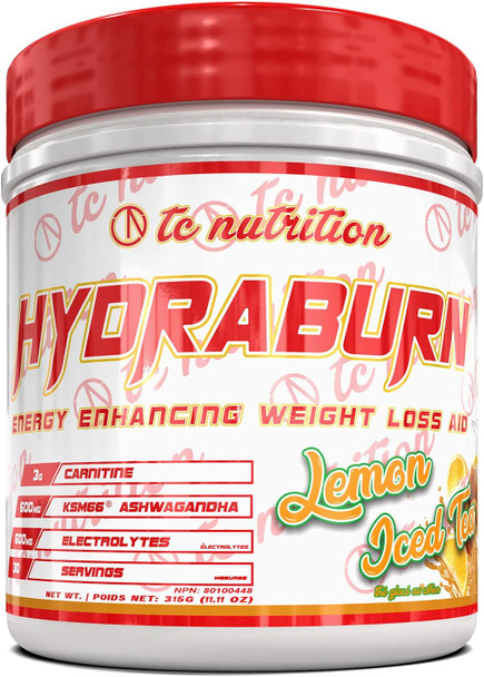 HydraBurn - Thermogenic Fat Burner for Women & Men | Energy Enhancing Weight Loss Aid | Decrease Appetite, Improve Mood & Focus | Electrolytes, Ashwagandha, L-Carnitine, Raspberry Ketones, & More | 30 Servings (Lemon Iced Tea)