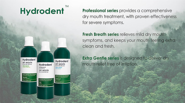 Hydrodent Fresh Breath Dry mouth Moisturizing Mouthwash, Fresh Mint, Natural, 473 mL