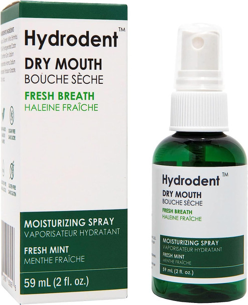 Hydrodent Fresh Breath Dry mouth Moisturizing Spray, Fresh Mint, Natural, 59 mL