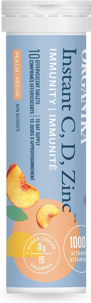 Instant C, D, Zinc Effervescent Tablets - Peach Flavour