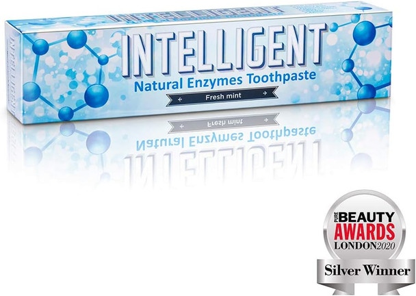 Intelligent Enzymatic Teeth Whitening Toothpaste (Best Natural Oral Care for Canker Sore and Dry Mouth) Sulfate-Free, Fluoride-Free, Unflavored, Mild Mint, 80 Gram