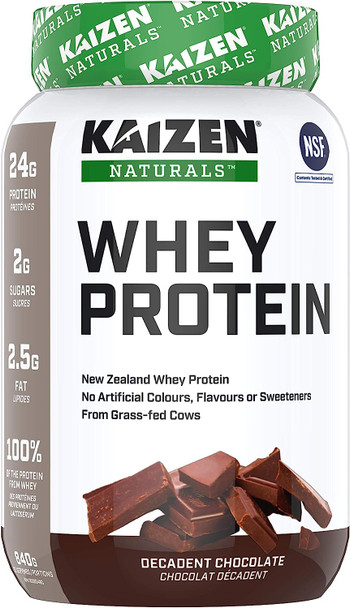 Kaizen Naturals Whey Protein - decadent chocolate 840g 840 gram decadent chocolate