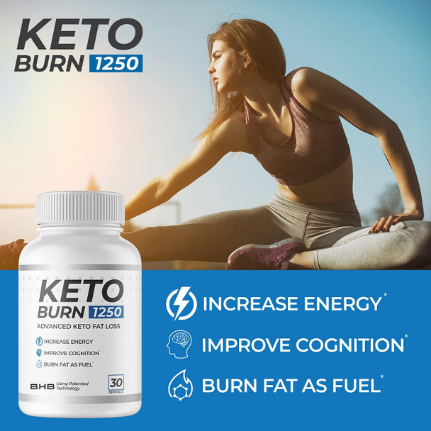 Keto Burn 1250 Burn Body Fat as Fuel, Boost Energy and, Suppress Appetite for Weight Loss and Performance (1 Bottle 30 Servings) (1 Bottle 30 Servings)