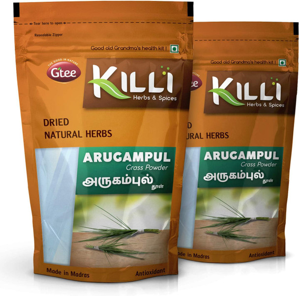 KILLI Bermuda | Arugampul | Cynodon dactylon | Doob Grass Powder, 100g (Pack of 2)