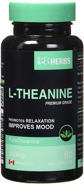 L-Theanine Pharmaceutical Grade Vegetarian Capsules 250 mg (per cap) 60 caps