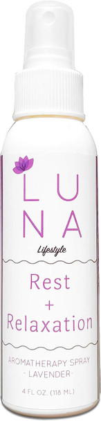 Luna Lifestyle Premium Lavender Aromatherapy Spray - Great for Yoga, Pillow Spray, Relaxation, Sleep, and Room Spray - 100% Pure Lavender Essential Oil Mist - 10% to Charity