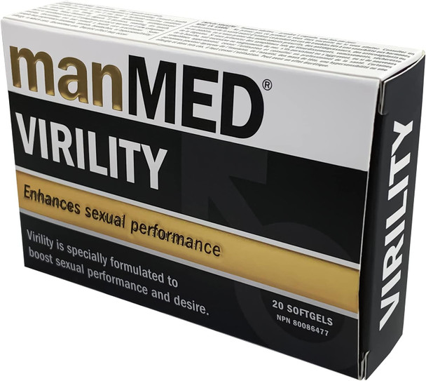 MAN MED Virility Premium  Booster for Men With Tribulus and Seal Extract Enhance  Performance & Desire, Increase Stamina, Strength, Confidence, and Circulation. Results. 20 Softgels