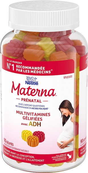 Materna Prenatal DHA Vitamins Gummy | Folic Acid | 90 count