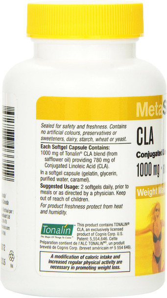 MetaSlim Cla, Conjugated Linoleic Acid, 1000 Mg, 60-Count