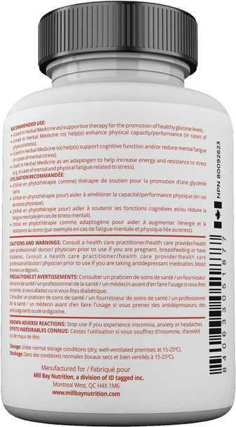 Mill Bay Korean Red Panax Ginseng Supplement  Used in Herbal Medicine to Help Enhance Physical Performance, Increase Energy and as an Adaptogen - 100 Capsules (Strength 500 mg)