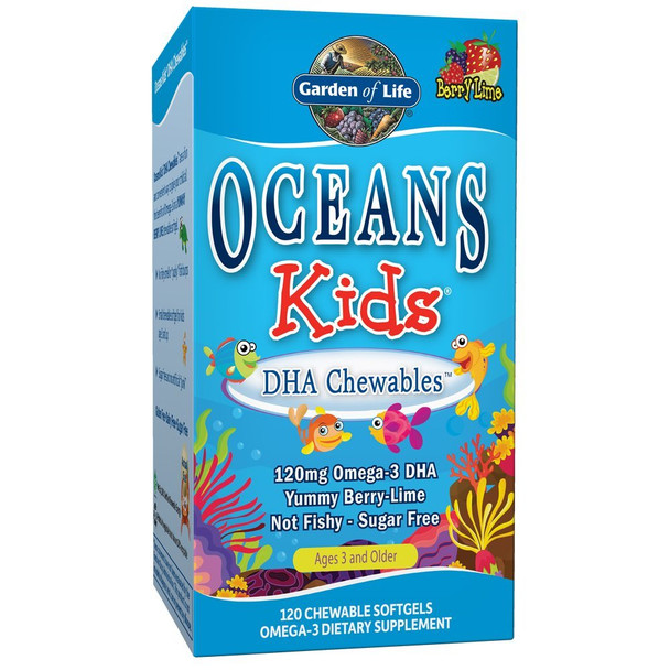 Oceans Kids Omega-3 DHA 120 Softgels, Berry Lime