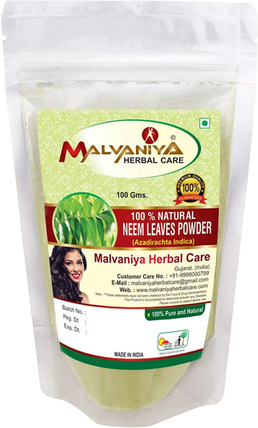 Neem Leaves Powder (Azadirachta indica) - 100 Grams by Malvaniya Herbal Care