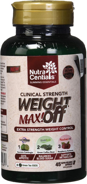 NutraCentials NWOM1001 WeightOFF Max-Weight Loss Formula, 45-Veggie Caps, 45-Count