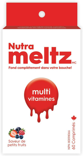 Nutrameltz Multivitamin | Improves normal growth & development | 60 Melting Tablets | Mixed Berry Flavour