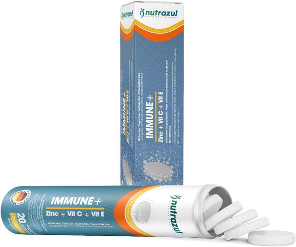 Nutrazul Immune+ Effervescent Tablets- Passion Fruit 20s | 20 Days Supply | Gluten Free, Lactose Free, Sugar Free & Preservative Free | Maintains Immune Function