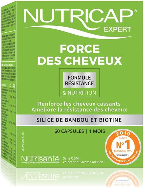 NUTRICAP Expert Hair Strength with Biotin and Bamboo Silica, All Natural, 60 Capsules, 2 months
