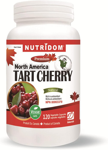 Nutridom North-American Tart Cherry 500mg, Natural, Non-GMO, Made In Canada