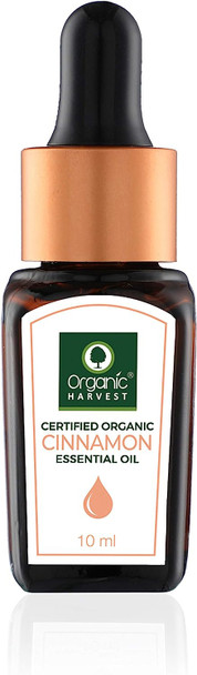 Organic Harvest - Cinnamon Essential Oil USDA, OneCert, Certified Organic, 100% Pure, Undiluted, Therapeutic Grade, Excellent for Aromatherapy, 1/3 fl. Oz / 10 ml