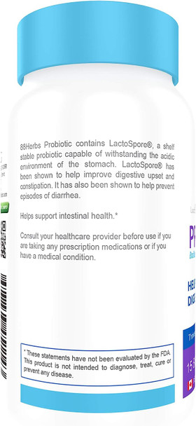 Probiotic  Bacillus Coagulans  IBS Management  Premium Grade Lactospore -Vegan  High Survivability in Gut  Shelf Stable  60 caps