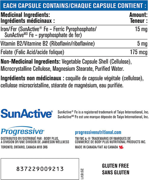 Progressive Advanced Iron | 15 Mg | High Absorbtion, Gentle on The Stomach | 45 Capsules 45 count